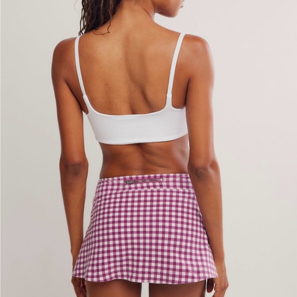 FP Movement by Free People Hot Shot Mini Skirt with shorts Purple and White - Picture 5 of 7